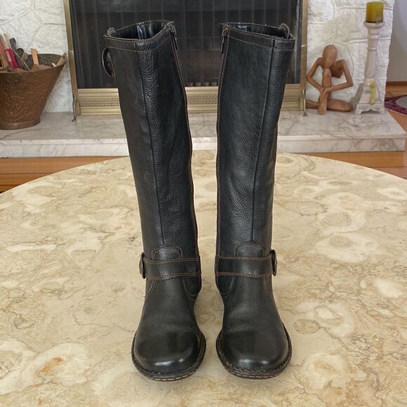 BOC BORN CONCEPT 6 Riding Boots Leather Knee High Black Zip Up - Picture 3 of 15